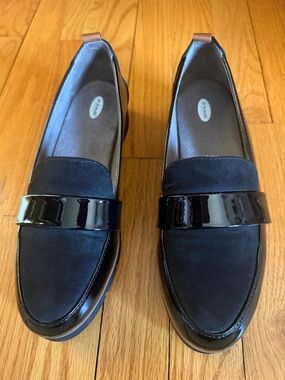 Dr. Scholl's Black Patent-Trim Loafers